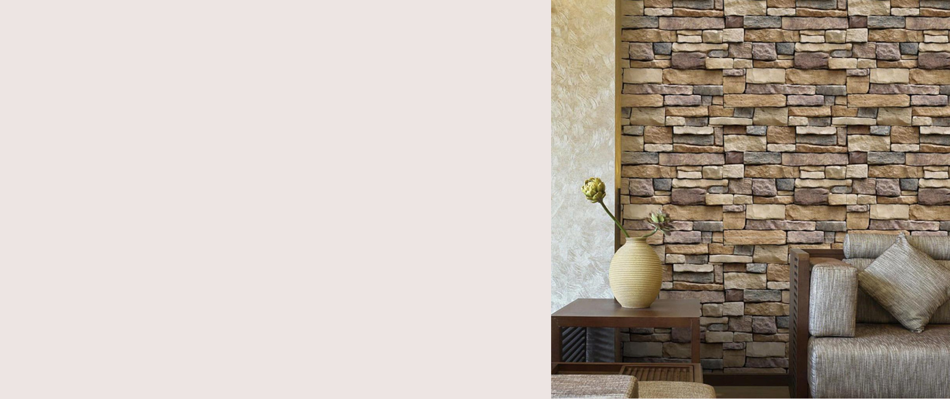 Tapet Autoadeziv Cu Aspect De Piatra Naturala 1 Metru X45 Cm Rezistent La Apa-Spalare Usoara